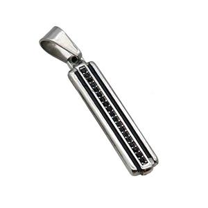Stainless Steel Stick Pendant Antique Silver, approx 6-30mm [SSB1602]