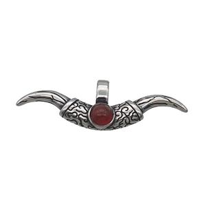 Stainless Steel Horn Pendant Antique Silver, approx 15-48mm [SSB1604]