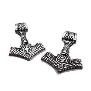 Stainless Steel Anchor Pendant Antique Silver, approx 38-45mm [SSB1609]