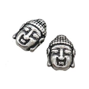 Stainless Steel Buddha Beads Antique Silver, approx 11-14mm [SSB1627]