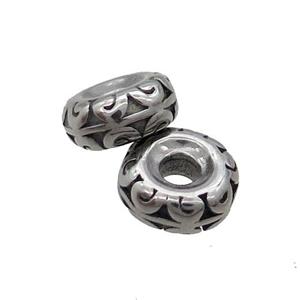 Stainless Steel Rondelle Beads Antique Silver, approx 9.5mm [SSB1638]