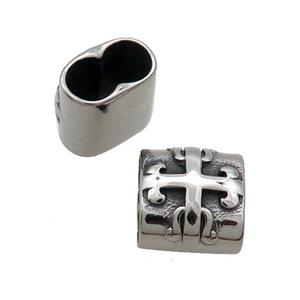 Stainless Steel Beads Paracord 2Holes Antique Silver, approx 12mm, 5-10mm hole [SSB1642]