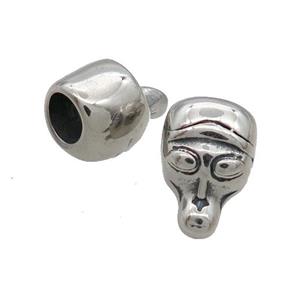 Stainless Steel Header Beads Large Hole Antique Silver, approx 11-16mm, 6mm hole [SSB1662]