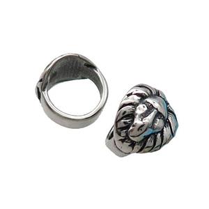 Stainless Steel Skull Beads Large Hole Antique Silver, approx 9-10mm, 8mm hole [SSB1671]