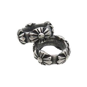 Stainless Steel Rondelle Beads Large Hole Antique Silver, approx 12mm, 8mm hole [SSB1674]