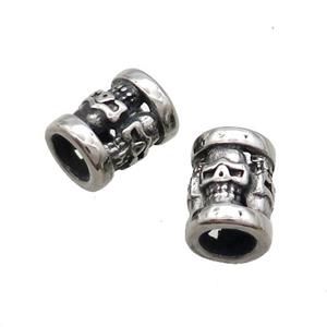 Stainless Steel Tube Beads Large Hole Antique Silver, approx 10-13mm, 6mm hole [SSB1689]