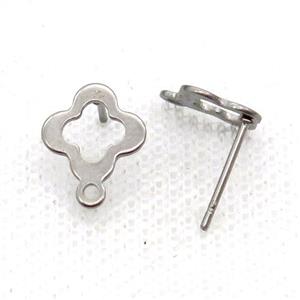 Raw Stainless Steel Stud Earring, approx 10mm [SSB1737]