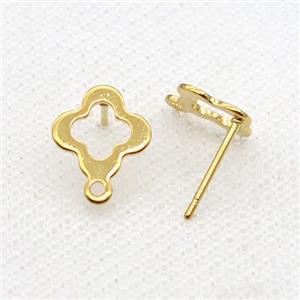 Stainless Steel Stud Earring Gold Plated, approx 10mm [SSB1738]