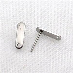 Raw Stainless Steel Stud Earring Stick, approx 12mm [SSB1759]