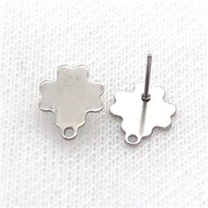 Raw Stainless Steel Stud Earring, approx 11mm [SSB1807]