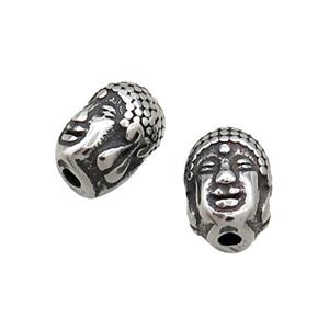 Stainless Steel Buddha Beads Antique Silver, approx 7-10mm [SSB1814]
