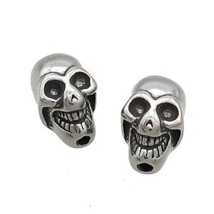 Stainless Steel Skull Beads Antique Silver, approx 8-12mm [SSB1819]
