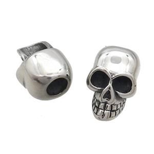 Stainless Steel Skull Beads Large Hole Antique Silver, approx 13.5-21mm, 6mm hole [SSB1826]