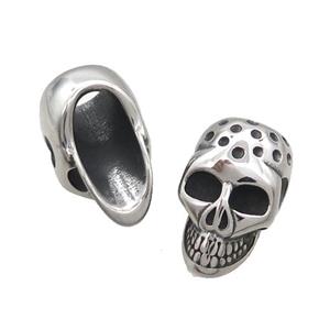 Stainless Steel Skull Beads Large Hole Antique Silver, approx 14-23mm, 8mm hole [SSB1838]