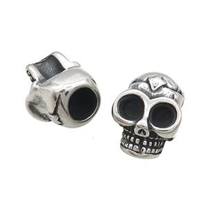 Stainless Steel Skull Beads Large Hole Antique Silver, approx 12.5-17mm, 5mm hole [SSB1839]