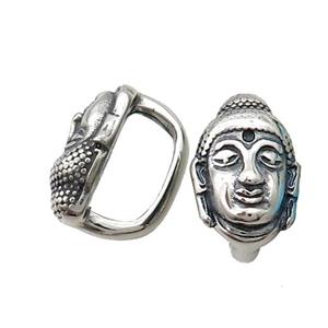 Stainless Steel Buddha Beads Large Hole Antique Silver, approx 12-18mm, 6-12mm hole [SSB1850]