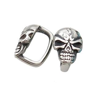 Stainless Steel beadStainless Steel Skull Beads Large Hole Antique Silver, approx 10.5-16mm, 6-12mm hole [SSB1852]