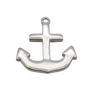 Raw Stainless Steel Anchor Pendant, approx 21mm [SSB1855]