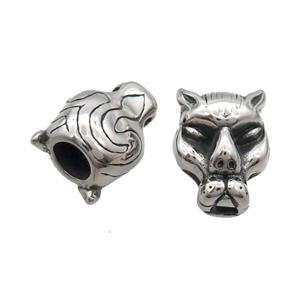 Stainless Steel CordEnd Dog Antique Silver, approx 18-25mm, 8mm hole [SSB1865]
