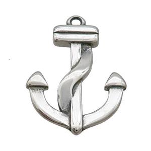 Stainless Steel Anchor Pendant Antique Silver, approx 20-25mm [SSB1877]