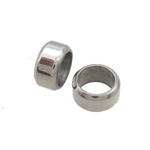Raw Stainless Steel Beads Tube Large Hole, approx 11.5mm, 8mm hole [SSB1887]