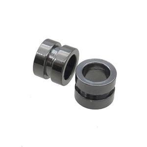 Stainless Steel Tube Beads Large Hole Black Plated, approx 10mm, 6mm hole [SSB1897]