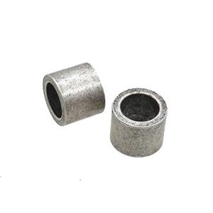 Stainless Steel Tube Beads Large Hole Antique Silver, approx 10mm, 6mm hole [SSB1903]