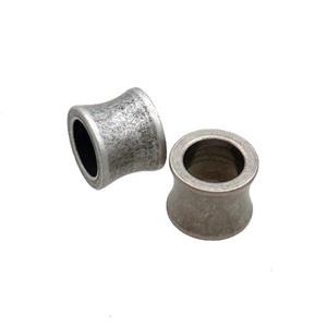 Stainless Steel Bamboo Beads Large Hole Antique Silver, approx 10mm, 6mm hole [SSB1914]