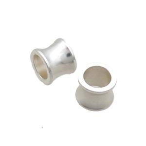 Stainless Steel Bamboo Beads Large Hole Shiny Silver Plated, approx 10mm, 6mm hole [SSB1918]