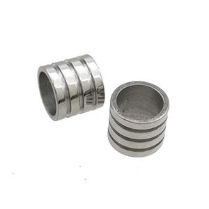 Raw Stainless Steel Tube Beads Large Hole, approx 11.5mm, 8mm hole [SSB1921]