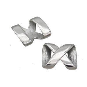 Raw Stainless Steel X Beads, approx 15-17mm, 2.5-7mm hole [SSB1922]