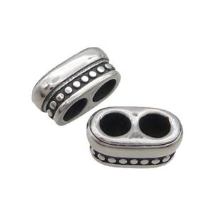 Stainless Steel Beads 2holes Antique Silver, approx 8-15mm, 5mm hole [SSB1926]