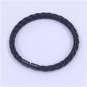 Stainless Steel Bangle Black Plated, approx 8mm, 58mm dia [SSB1938]