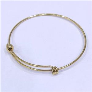 Stainless Steel Bangle Gold Plated Adjustable, approx 62mm dia [SSB1942]