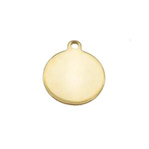 Stainless Steel Circle Pendant Gold Plated, approx 12mm [SSB2241]