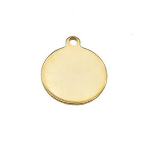 Stainless Steel Circle Pendant Gold Plated, approx 14mm [SSB2242]