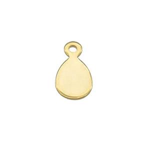 Stainless Steel Teardrop Pendant Gold Plated, approx 7-13mm [SSB2244]