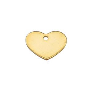 Stainless Steel Heart Pendant Gold Plated Flat, approx 10-12.5mm [SSB2246]