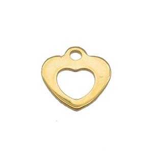 Stainless Steel Heart Pendant Gold Plated, approx 9mm [SSB2247]