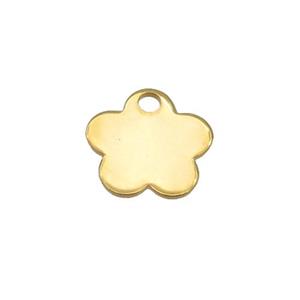 Stainless Steel Flower Pendant Gold Plated, approx 12mm [SSB2251]