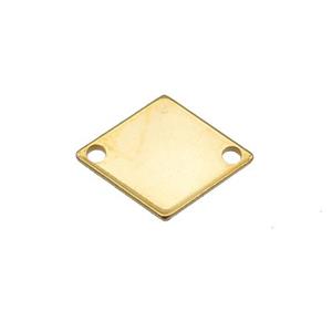 Stainless Steel Rhombic Connector Gold Plated, approx 11-14mm [SSB2253]
