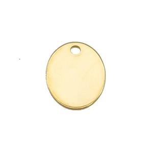 Stainless Steel Oval Pendant Gold Plated, approx 11-15mm [SSB2254]