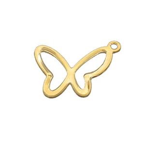 Stainless Steel Butterfly Pendant Gold Plated, approx 13-18mm [SSB2257]