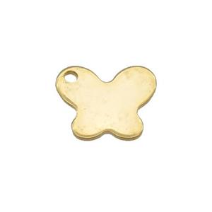 Stainless Steel Butterfly Pendant Gold Plated, approx 10-12mm [SSB2263]