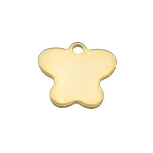 Stainless Steel Butterfly Pendant Gold Plated Flat, approx 10-12mm [SSB2264]
