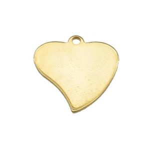 Stainless Steel Heart Pendant Gold Plated, approx 14-15mm [SSB2266]