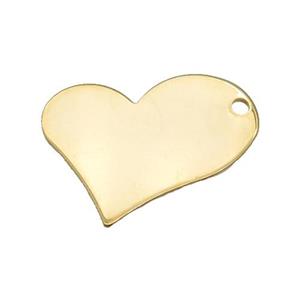 Stainless Steel Heart Pendant Gold Plated, approx 22-26mm [SSB2267]