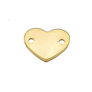 Stainless Steel Heart Connector Gold Plated, approx 10-12mm [SSB2272]