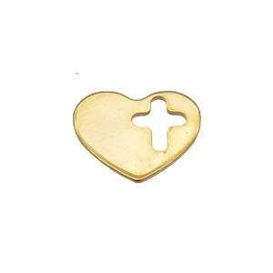 Stainless Steel Heart Pendant Gold Plated, approx 10-12mm [SSB2273]
