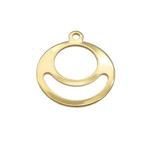 Stainless Steel Emoji Pendant Gold Plated, approx 16mm [SSB2278]
